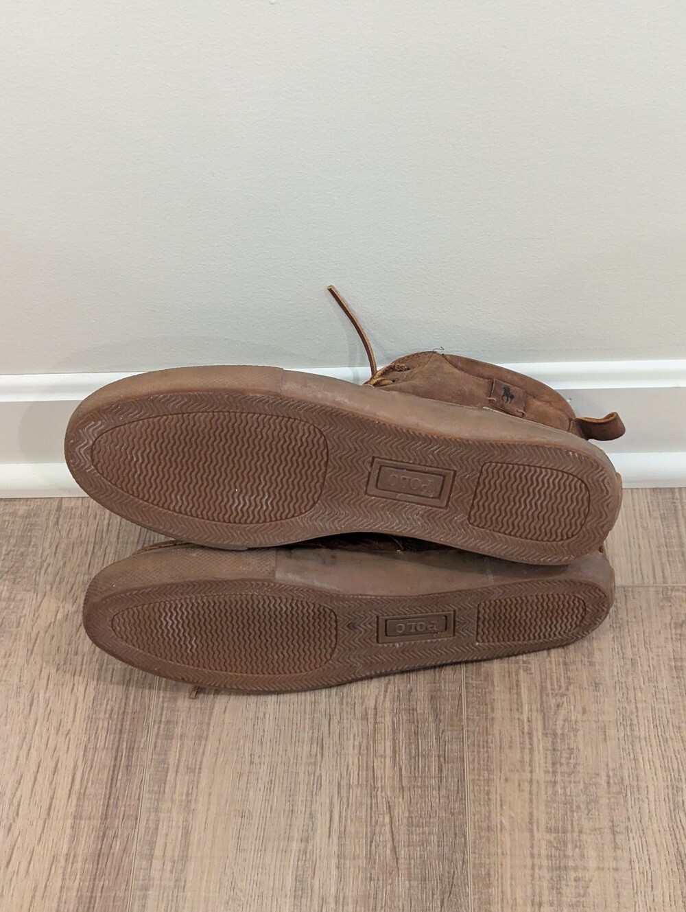 Polo Ralph Lauren Tedd Waxy Pull Up Leather Chukka Boots Men's 10.5D Brown - Picture 8 of 12
